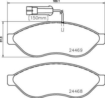 Колодки тормозные PSA/FIAT JUMPER/BOXER/DUCATO 06- перед. BREMBO P 23 144