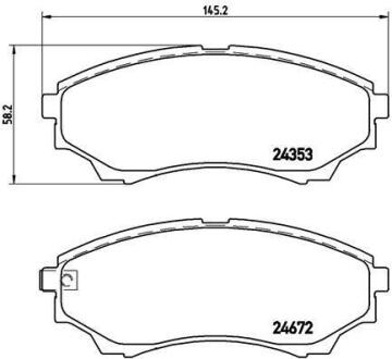 Комплект гальмівних колодок з 4 шт. дисків BREMBO P 24 086