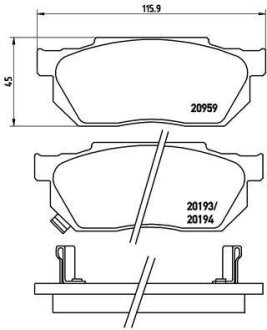 Гальмівні колодки, дискові BREMBO P 28 008