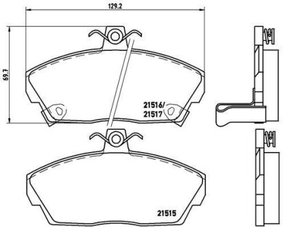 Гальмiвнi колодки, к-кт. (Колодки тормозные дисковые, к-кт.) BREMBO P 28 020