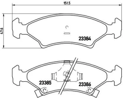 Гальмівні колодки, дискові BREMBO P 30 009