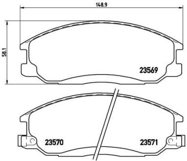 Колодки тормозные HYUNDAI/SSANGYONG SANTA FE/ACTYON/KYRON/REXTON 01- перед. BREMBO P 30 013
