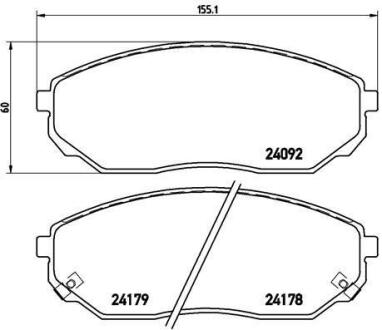 Комплект гальмівних колодок BREMBO P 30 019