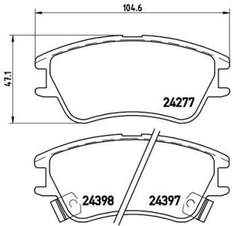 Гальмівні колодки, дискові BREMBO P 30 027