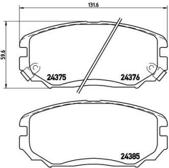 Комплект гальмівних колодок з 4 шт. дисків BREMBO P 30 038