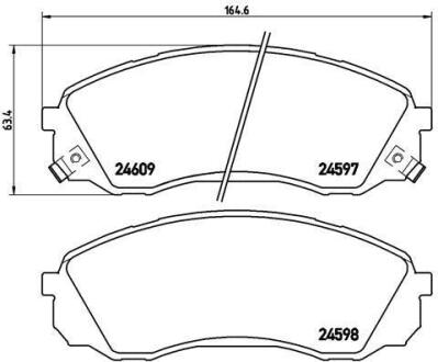 Колодки тормозные HYUNDAI H1/STAREX 08- передн. BREMBO P 30 041