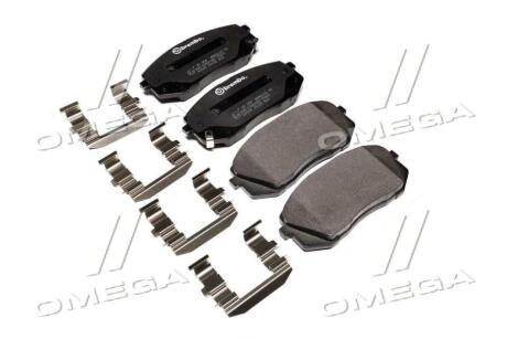 Гальмівні колодки пер. Kia Carens 07-/Sportage 04- (mando) BREMBO P 30 056