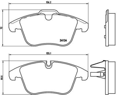 Комплект гальмівних колодок з 4 шт. дисків BREMBO P 36 022