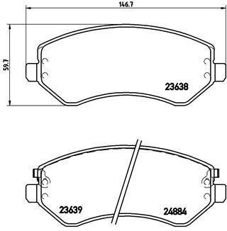Колодки гальмiвнi переднi Chrysler Voyager III 01- Jeep Cherokee (KJ) 01- BREMBO P 37 007