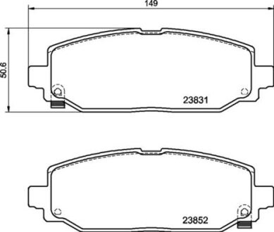 Комплект гальмівних накладок, дискове гальмо BREMBO P 37 025