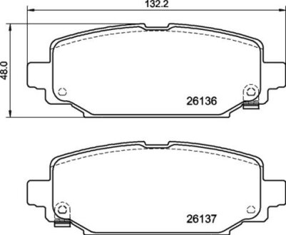 Комплект гальмівних накладок, дискове гальмо BREMBO P 37 026