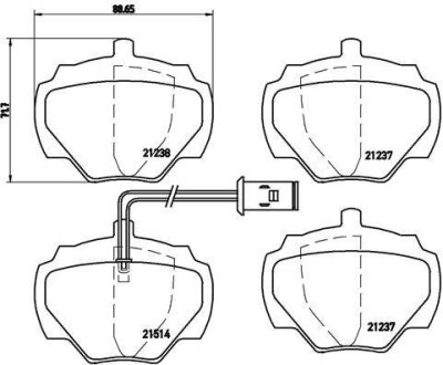 Гальмiвнi колодки, к-кт. (Колодки тормозные дисковые, к-кт.) BREMBO P 44 003