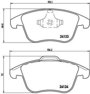 Комплект гальмівних колодок BREMBO P 44 020