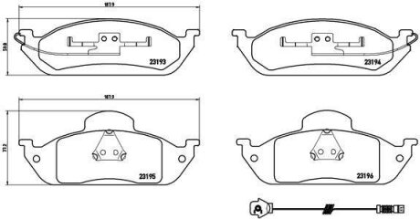 Колодки тормозные MB W163 -05 перед. BREMBO P 50 039