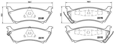 Колодки тормозные дисковые, комплект BREMBO P 50 040