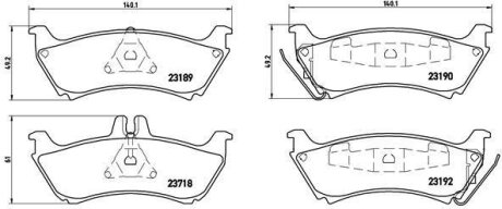 Гальмівні колодки, дискові BREMBO P 50 044