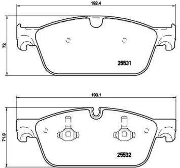 Комплект гальмівних колодок BREMBO P50102