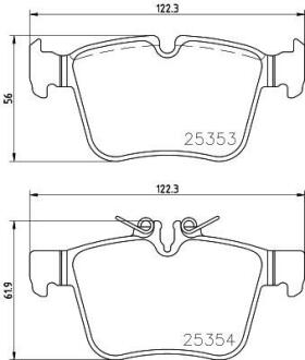 Гальмівні колодки зад. MB C-CLASS W205 13- BREMBO P50 122