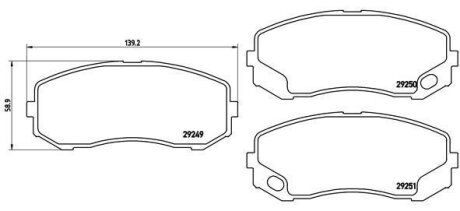 Гальмівні колодки, дискові BREMBO P 54 043