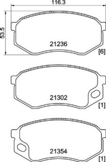 Комплект гальмівних накладок, дискове гальмо BREMBO P 54 064