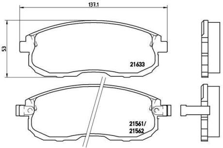 Комплект гальмівних колодок з 4 шт. дисків BREMBO P 56 021