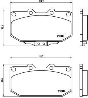Комплект гальмівних колодок з 4 шт. дисків BREMBO P 56 025