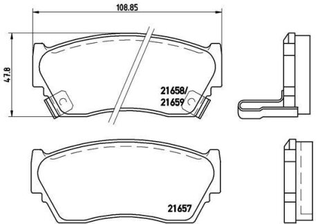 Гальмівні колодки, дискові BREMBO P 56 027