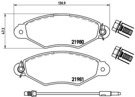 Комплект гальмівних колодок з 4 шт. дисків BREMBO P 56 038