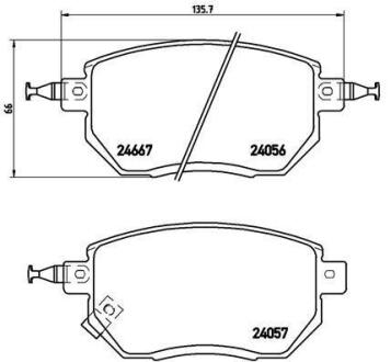 Комплект гальмівних колодок з 4 шт. дисків BREMBO P 56 051