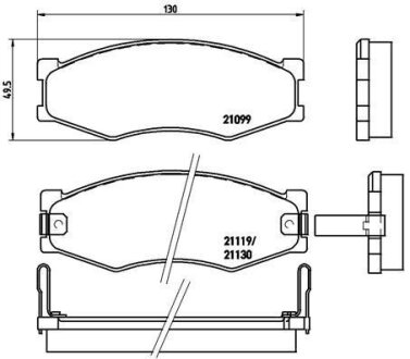 Гальмівні колодки, дискові BREMBO P 56 056