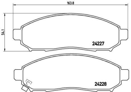 Колодки тормозные NISSAN NAVARA/PATHFINDER 05- 2.5-3.0 DIESEL перед. BREMBO P 56 059