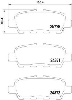 Колодка гальм. диск. INFINITI FX, NISSAN X-TRAIL (T30) задн. BREMBO P56087
