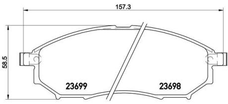 Комплект гальмівних колодок з 4 шт. дисків BREMBO P 56 094