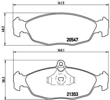 Колодки тормозные OPEL ASTRA F/CORSA A/B/VECTRA A 90- перед. BREMBO P 59 011