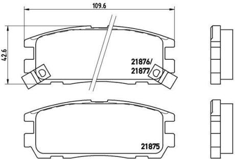 Комплект тормозных колодок, дисковый тормоз BREMBO P 59 021