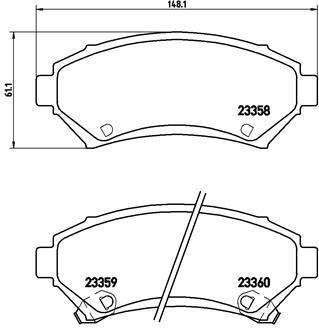Гальмівні колодки, дискові BREMBO P 59 028