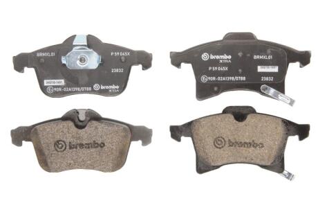 Колодки тормозные OPEL ASTRA G/ASTRA H/CORSA C/MERIVA/ZAFIRA 98-04 перед. Xtra BREMBO P 59 045X