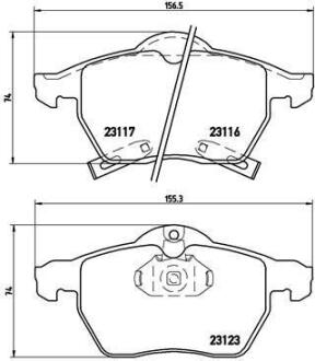 Колодки тормозные OPEL ASTRA G/ASTRA H/CORSA C/MERIVA/ZAFIRA B 99-05 2.0 перед. BREMBO P 59 048