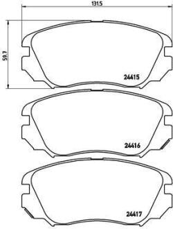 Комплект тормозных колодок, дисковый тормоз BREMBO P 59 054