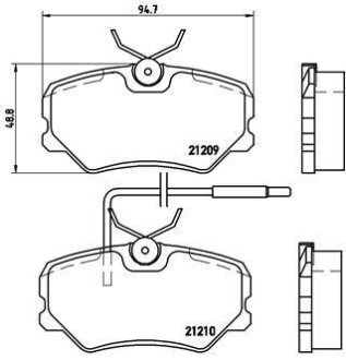 Гальмівні колодки, дискові BREMBO P 61 035