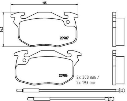 Колодки тормозные дисковые, комплект BREMBO P 61 044