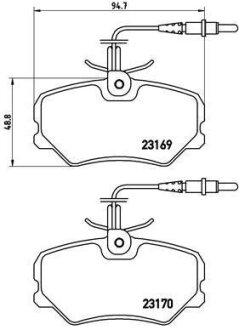 Гальмівні колодки, дискові BREMBO P 61 050