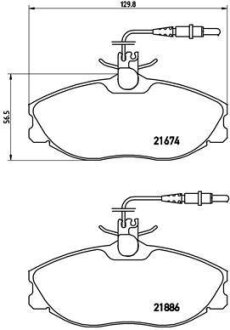 Гальмiвнi колодки, к-кт. (Колодки тормозные дисковые, к-кт.) BREMBO P 61 057
