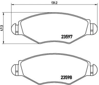 Гальмівні колодки дискові перед. Peugeot 206,306 1.1-1.9 93- BREMBO P 61 063