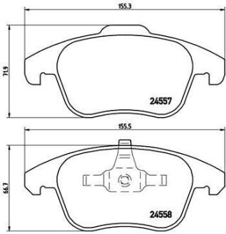 Колодки тормозные PSA C4 PICASSO/5008 06- 1.6-2.0 перед. BREMBO P 61 086