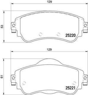 Комплект гальмівних колодок з 4 шт. дисків BREMBO P 61 105
