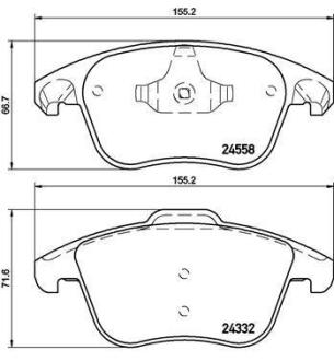 Комплект гальмівних колодок з 4 шт. дисків BREMBO P 61 117