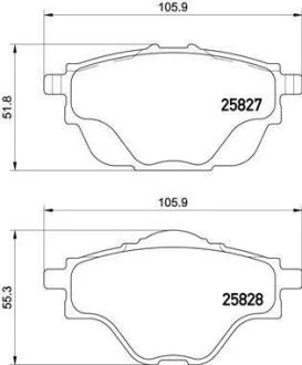 Гальмівні колодки зад. Citroen C4/Peugeot 308 II 13- (Bosch) BREMBO P61124