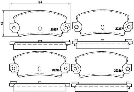 Гальмівні колодки, дискові BREMBO P 68 002