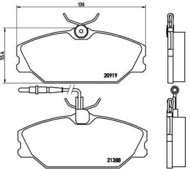 Комплект тормозных колодок, дисковый тормоз BREMBO P 68 014